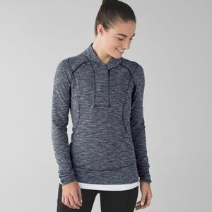Lululemon Think Fast Pullover Coco Pique Black / Black- Size 6